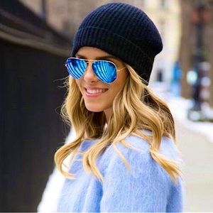 Ray Ban Aviator Gold Frame Blue Mirror lens